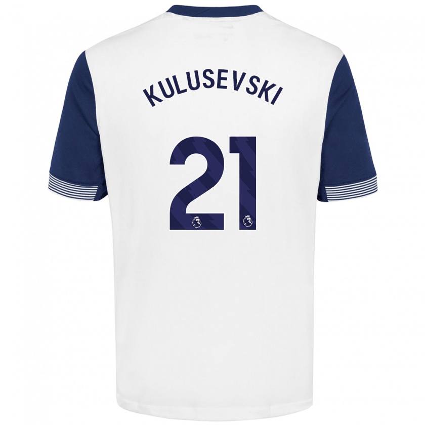 Kandiny Herren Dejan Kulusevski #21 Weiß Blau Heimtrikot Trikot 2024/25 T-Shirt Österreich