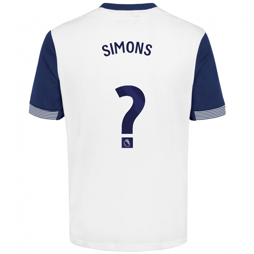 Kandiny Uomo Maglia Zach Simons #0 Bianco Blu Kit Gara Home 2024/25 Maglietta