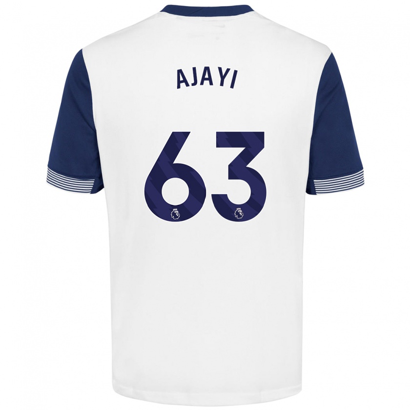 Kandiny Uomo Maglia Damola Ajayi #63 Bianco Blu Kit Gara Home 2024/25 Maglietta