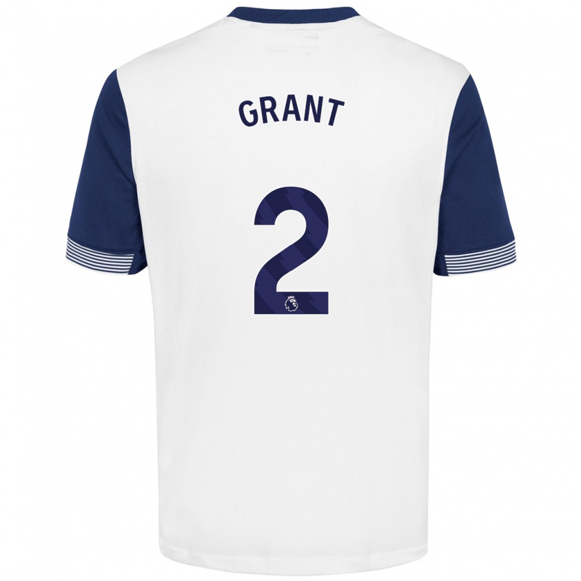 Kandiny Uomo Maglia Charlotte Grant #2 Bianco Blu Kit Gara Home 2024/25 Maglietta