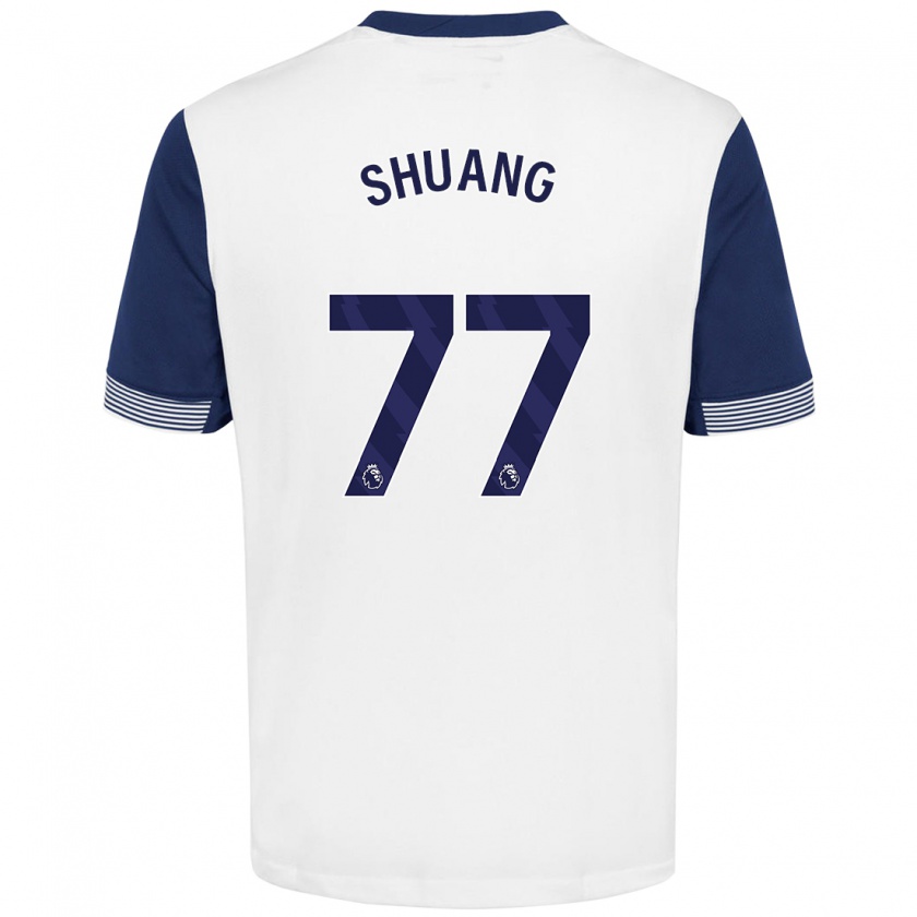 Kandiny Heren Wang Shuang #77 Wit Blauw Thuisshirt Thuistenue 2024/25 T-Shirt