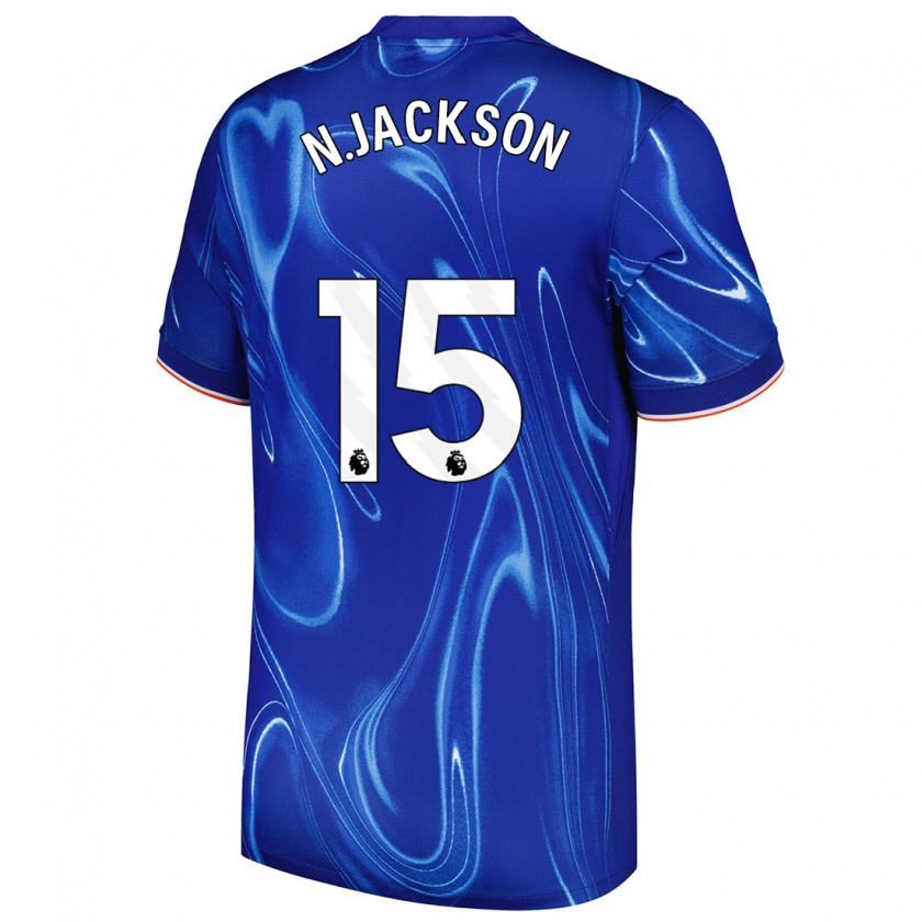 Kandiny Herren Nicolas Jackson #15 Blau Weiß Heimtrikot Trikot 2024/25 T-Shirt Österreich