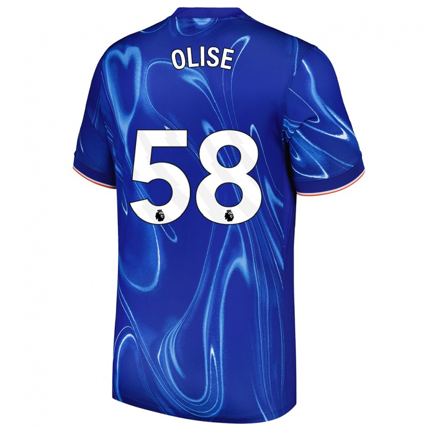 Kandiny Uomo Maglia Richard Olise #58 Blu Bianco Kit Gara Home 2024/25 Maglietta