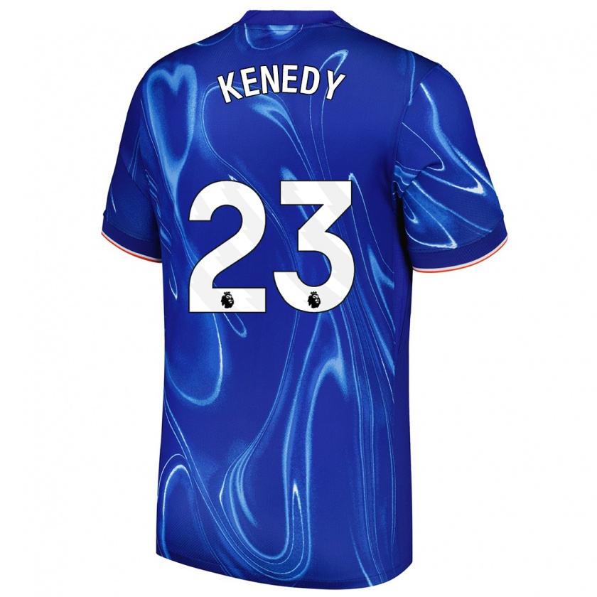 Kandiny Homem Camisola Robert Kenedy #23 Branco Azul Principal 2024/25 Camisa Brasil