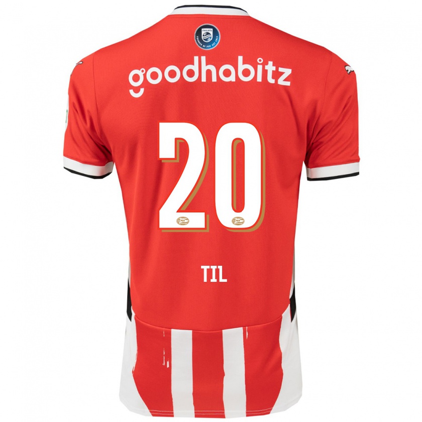 Kandiny Uomo Maglia Guus Til #20 Rosso Bianco Kit Gara Home 2024/25 Maglietta