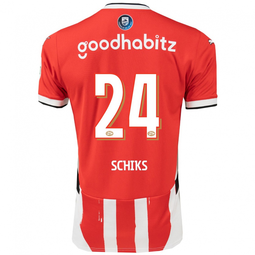 Kandiny Herren Niek Schiks #24 Rot Weiß Heimtrikot Trikot 2024/25 T-Shirt Österreich