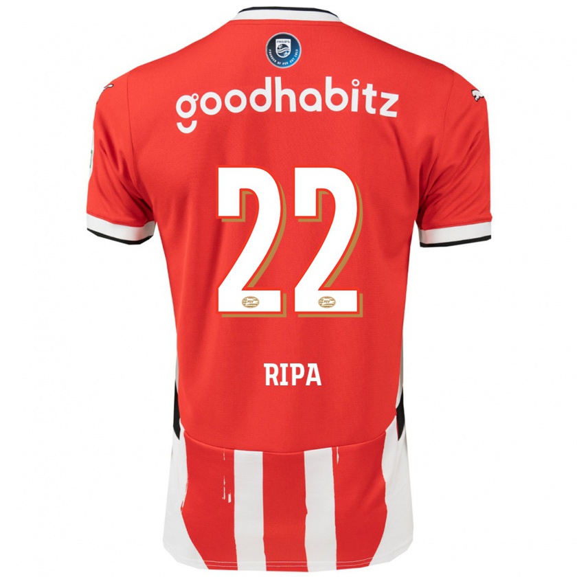 Kandiny Heren Chimera Ripa #22 Rood Wit Thuisshirt Thuistenue 2024/25 T-Shirt