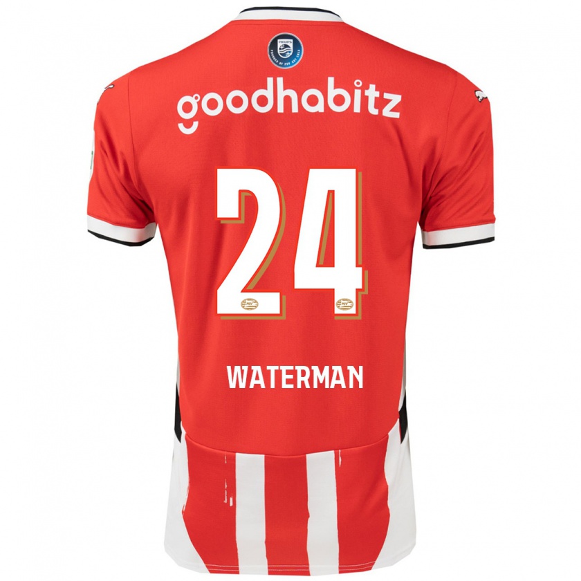 Kandiny Uomo Maglia Boy Waterman #24 Rosso Bianco Kit Gara Home 2024/25 Maglietta