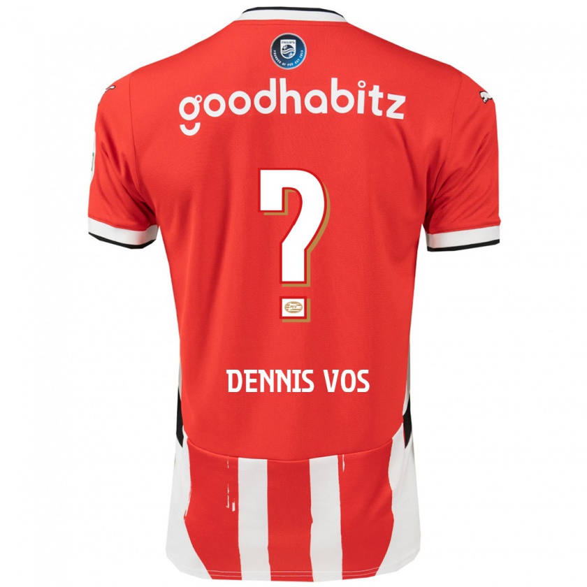 Kandiny Heren Dennis Vos #0 Rood Wit Thuisshirt Thuistenue 2024/25 T-Shirt