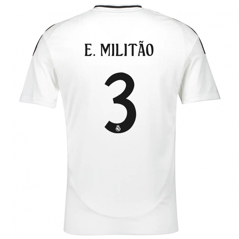 Kandiny Uomo Maglia Éder Militão #3 Bianco Kit Gara Home 2024/25 Maglietta