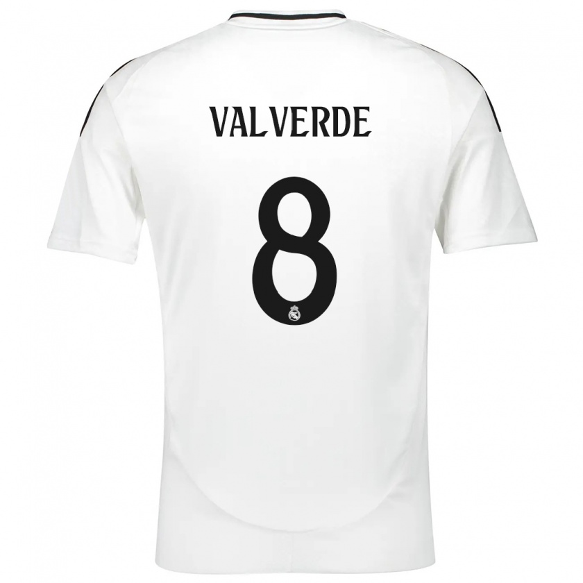 Kandiny Heren Federico Valverde #8 Wit Thuisshirt Thuistenue 2024/25 T-Shirt