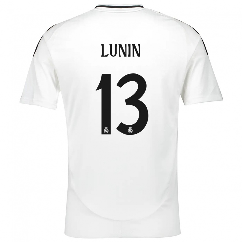 Kandiny Uomo Maglia Andriy Lunin #13 Bianco Kit Gara Home 2024/25 Maglietta