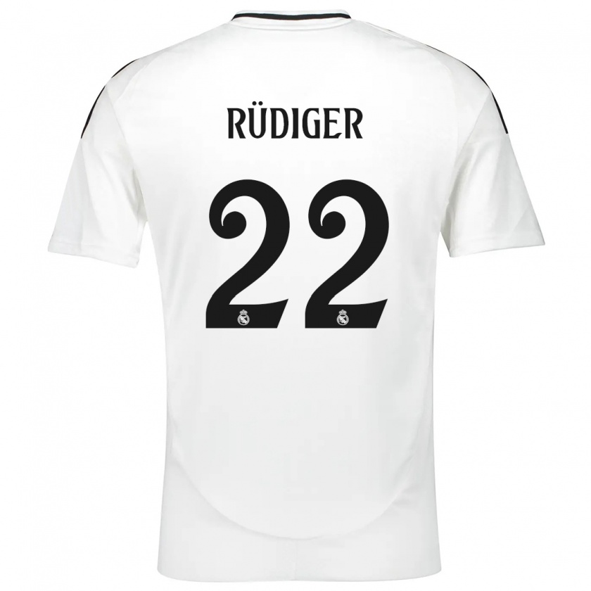 Kandiny Uomo Maglia Antonio Rüdiger #22 Bianco Kit Gara Home 2024/25 Maglietta