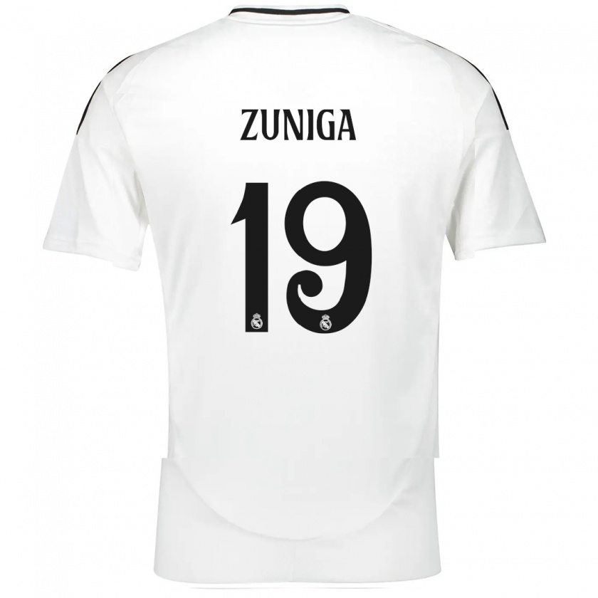 Kandiny Uomo Maglia Loren Zúñiga #19 Bianco Kit Gara Home 2024/25 Maglietta