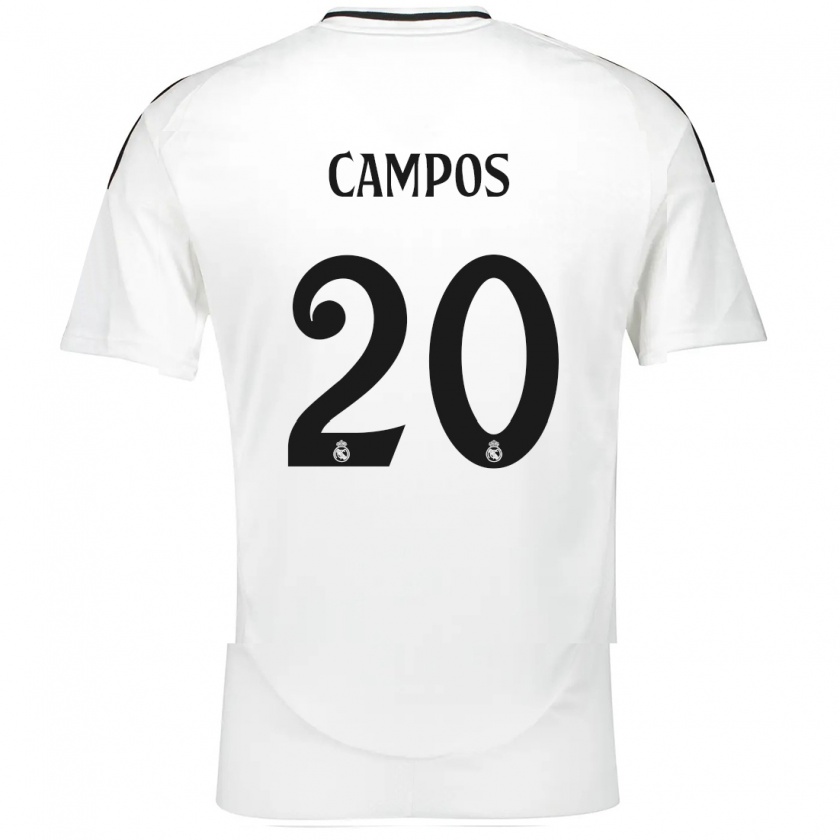 Kandiny Uomo Maglia Andrés Campos #20 Bianco Kit Gara Home 2024/25 Maglietta