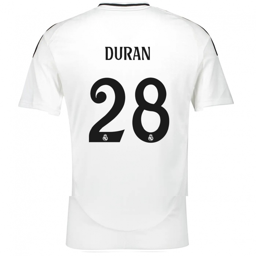 Kandiny Heren Pol Duran #28 Wit Thuisshirt Thuistenue 2024/25 T-Shirt