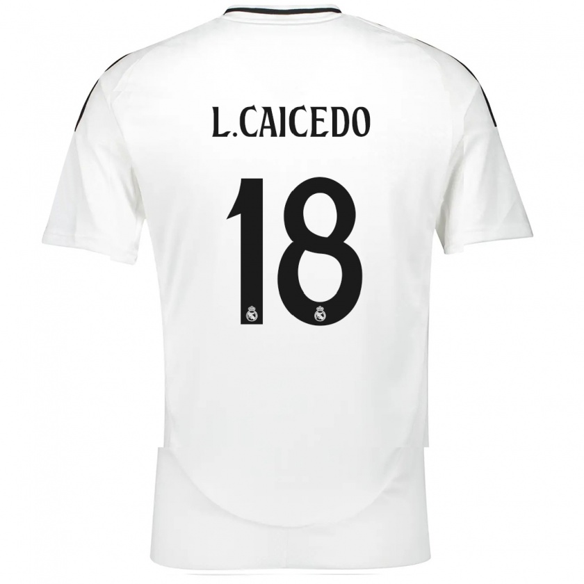 Kandiny Uomo Maglia Linda Caicedo #18 Bianco Kit Gara Home 2024/25 Maglietta