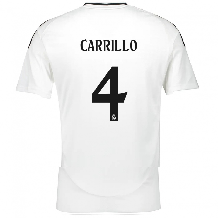 Kandiny Uomo Maglia Álvaro Carrillo #4 Bianco Kit Gara Home 2024/25 Maglietta