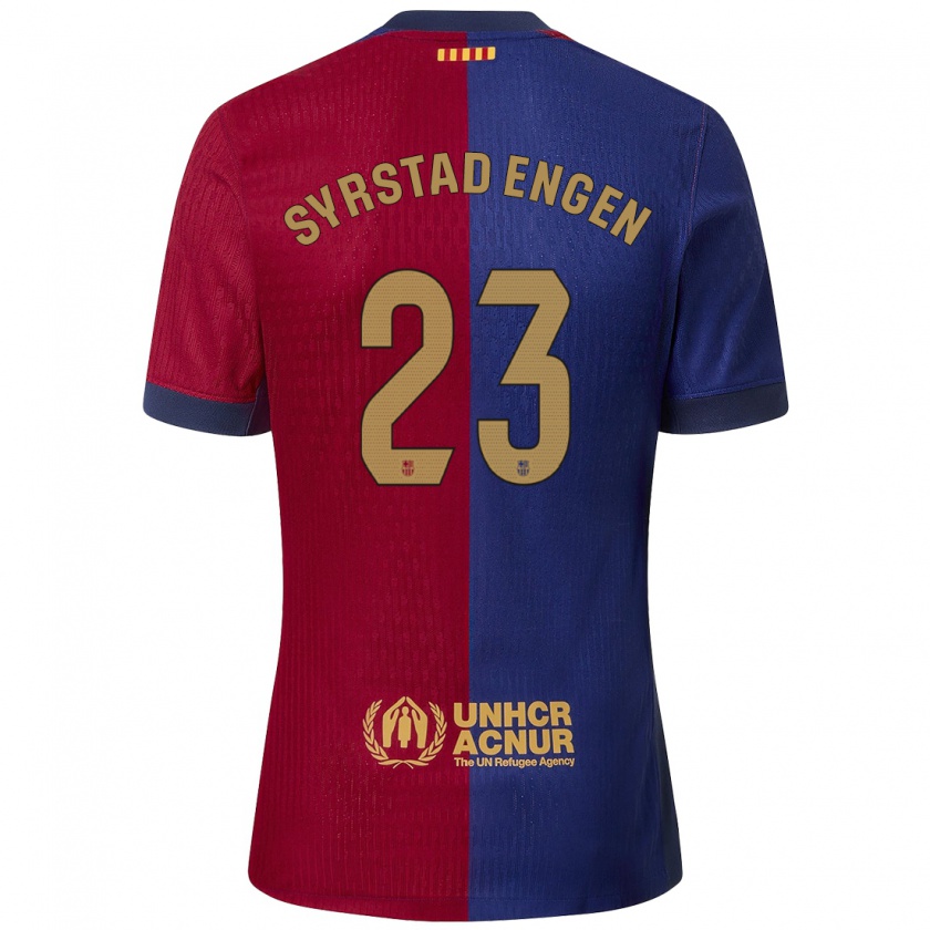 Kandiny Heren Ingrid Syrstad Engen #23 Blauw Rood Thuisshirt Thuistenue 2024/25 T-Shirt