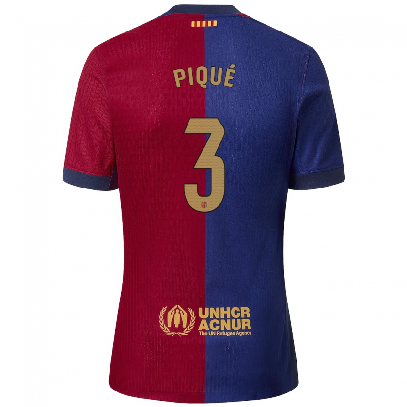 Kandiny Herren Gerard Pique #3 Blau Rot Heimtrikot Trikot 2024/25 T-Shirt Österreich