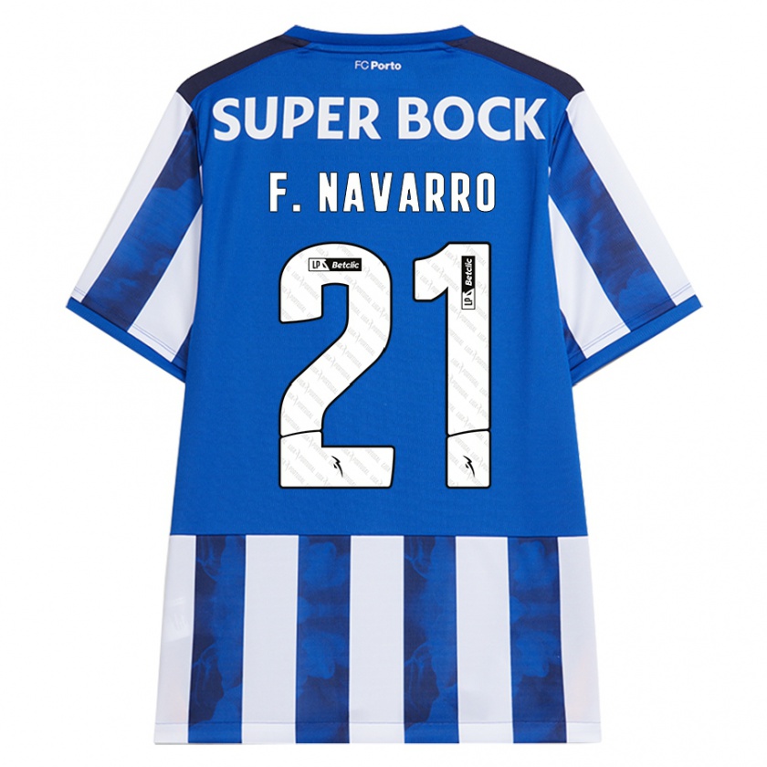 Kandiny Uomo Maglia Fran Navarro #21 Blu Bianco Kit Gara Home 2024/25 Maglietta