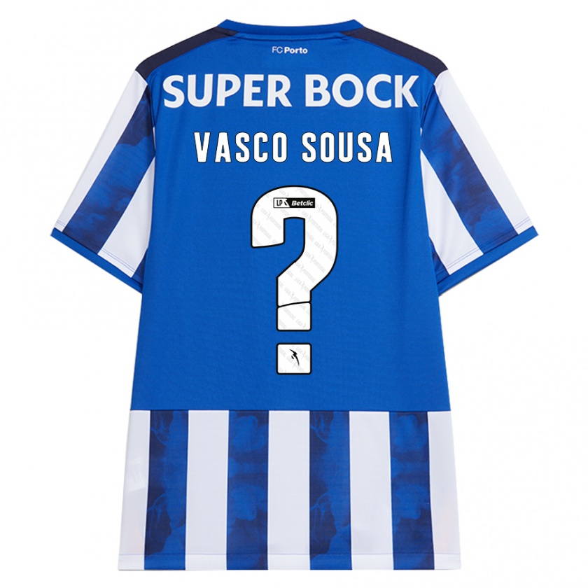 Kandiny Heren Vasco Sousa #0 Blauw Wit Thuisshirt Thuistenue 2024/25 T-Shirt