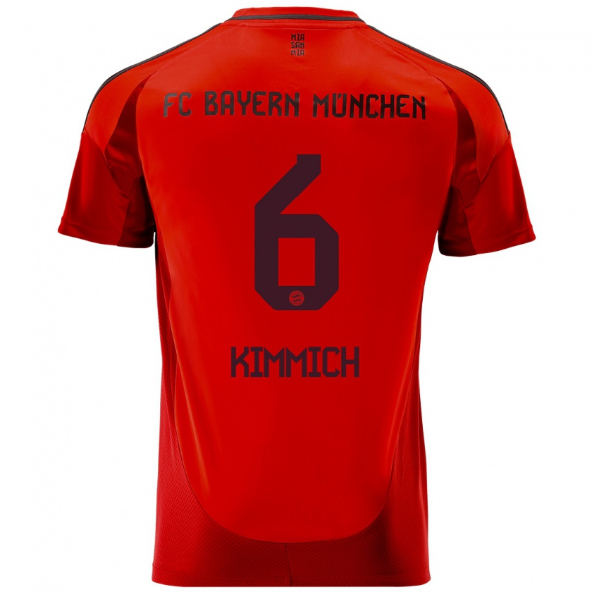 Kandiny Męski Joshua Kimmich #6 Czerwony Domowa Koszulka 2024/25 Koszulki Klubowe