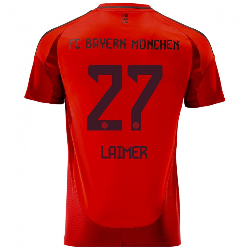 Kandiny Hombre Camiseta Konrad Laimer #27 Rojo 1ª Equipación 2024/25 La Camisa