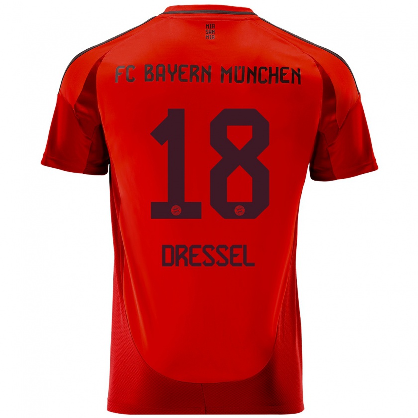 Kandiny Hombre Camiseta Timon Dressel #18 Rojo 1ª Equipación 2024/25 La Camisa