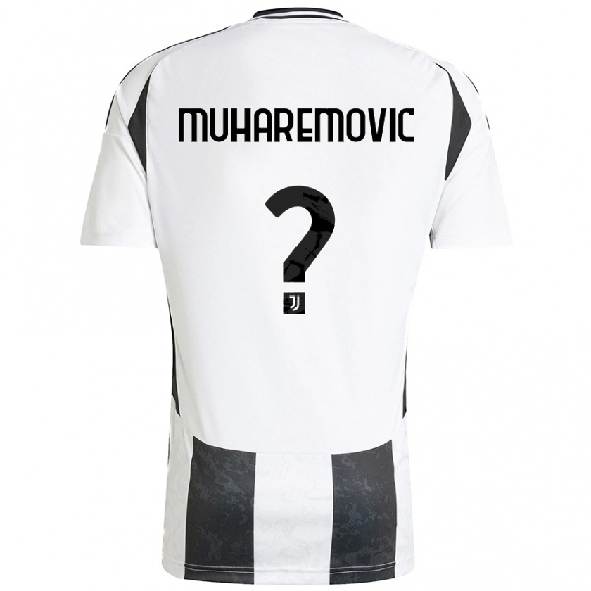 Kandiny Hombre Camiseta Tarik Muharemovic #0 Blanco Negro 1ª Equipación 2024/25 La Camisa