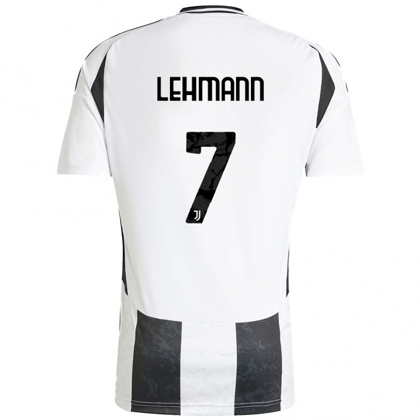 Kandiny Hombre Camiseta Alisha Lehmann #7 Blanco Negro 1ª Equipación 2024/25 La Camisa