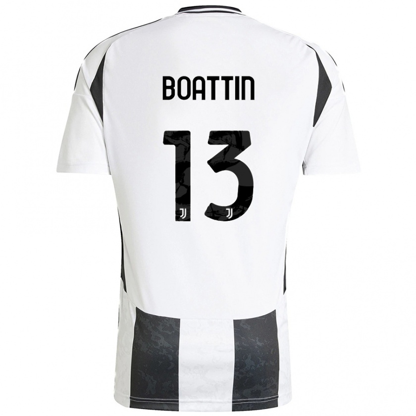 Kandiny Hombre Camiseta Lisa Boattin #13 Blanco Negro 1ª Equipación 2024/25 La Camisa