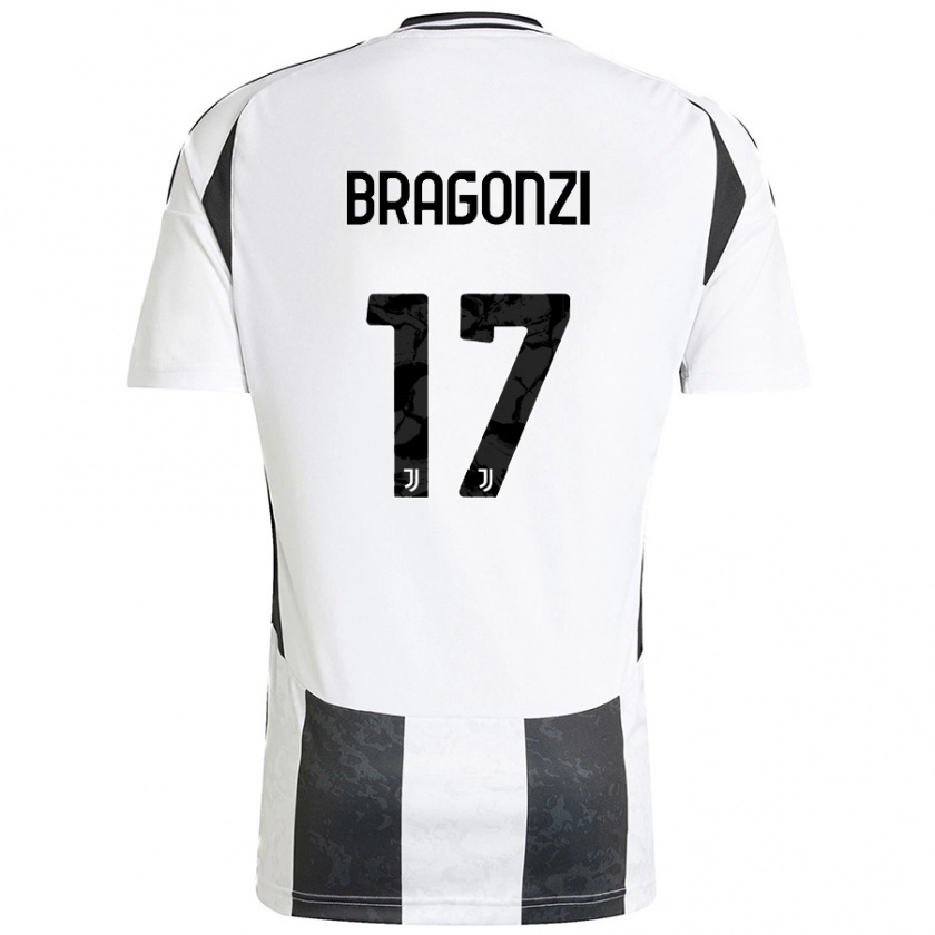 Kandiny Hombre Camiseta Asia Bragonzi #17 Blanco Negro 1ª Equipación 2024/25 La Camisa