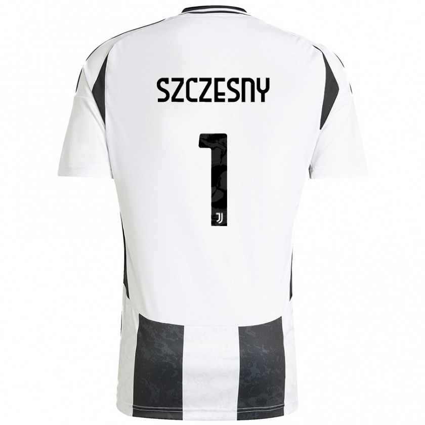 Kandiny Heren Wojciech Szczesny #1 Wit Zwart Thuisshirt Thuistenue 2024/25 T-Shirt