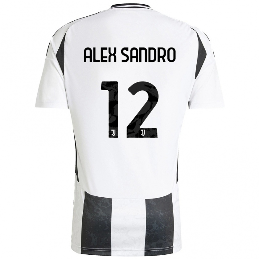 Kandiny Heren Alex Sandro #12 Wit Zwart Thuisshirt Thuistenue 2024/25 T-Shirt