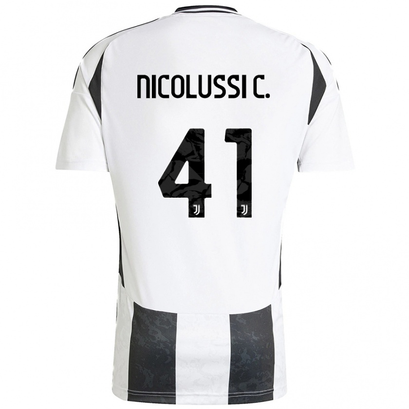 Kandiny Uomo Maglia Hans Nicolussi Caviglia #41 Bianco Nero Kit Gara Home 2024/25 Maglietta