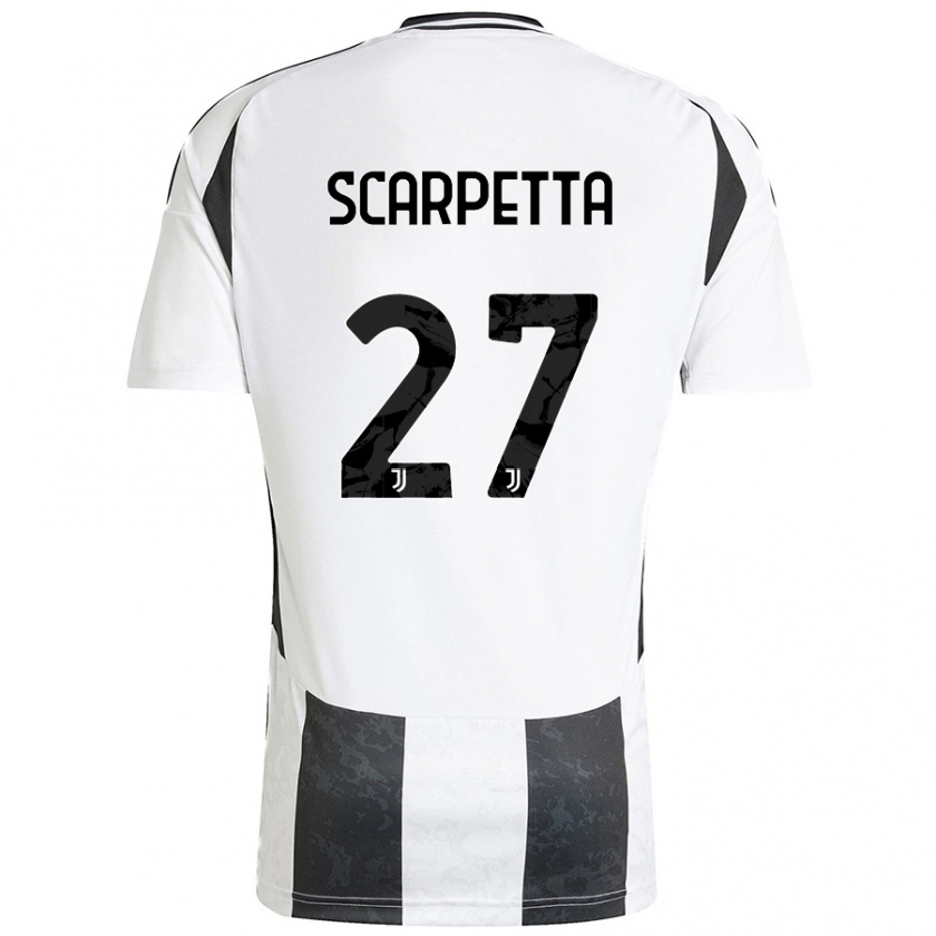 Kandiny Heren Jacopo Scarpetta #27 Wit Zwart Thuisshirt Thuistenue 2024/25 T-Shirt