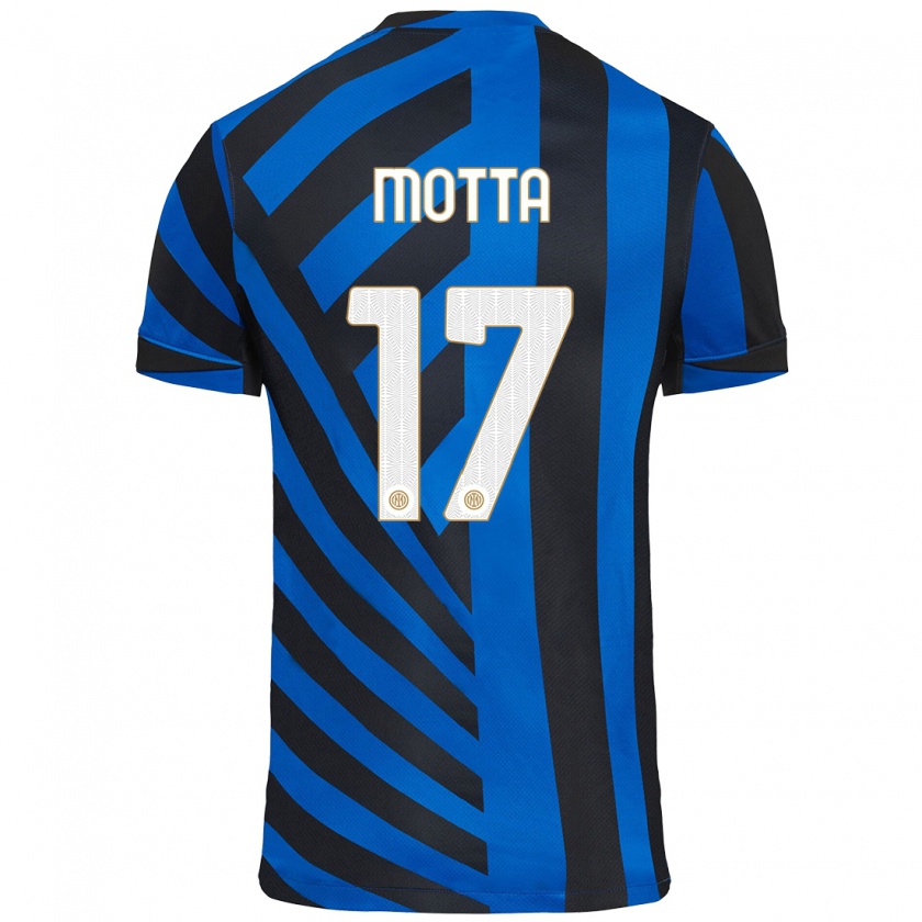 Kandiny Uomo Maglia Matteo Motta #17 Blu Nero Kit Gara Home 2024/25 Maglietta