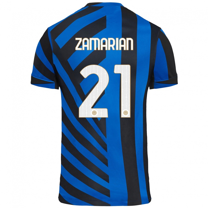 Kandiny Heren Matteo Zamarian #21 Blauw Zwart Thuisshirt Thuistenue 2024/25 T-Shirt België