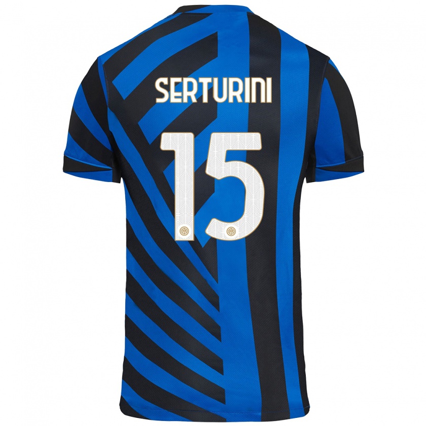 Kandiny Uomo Maglia Annamaria Serturini #15 Blu Nero Kit Gara Home 2024/25 Maglietta