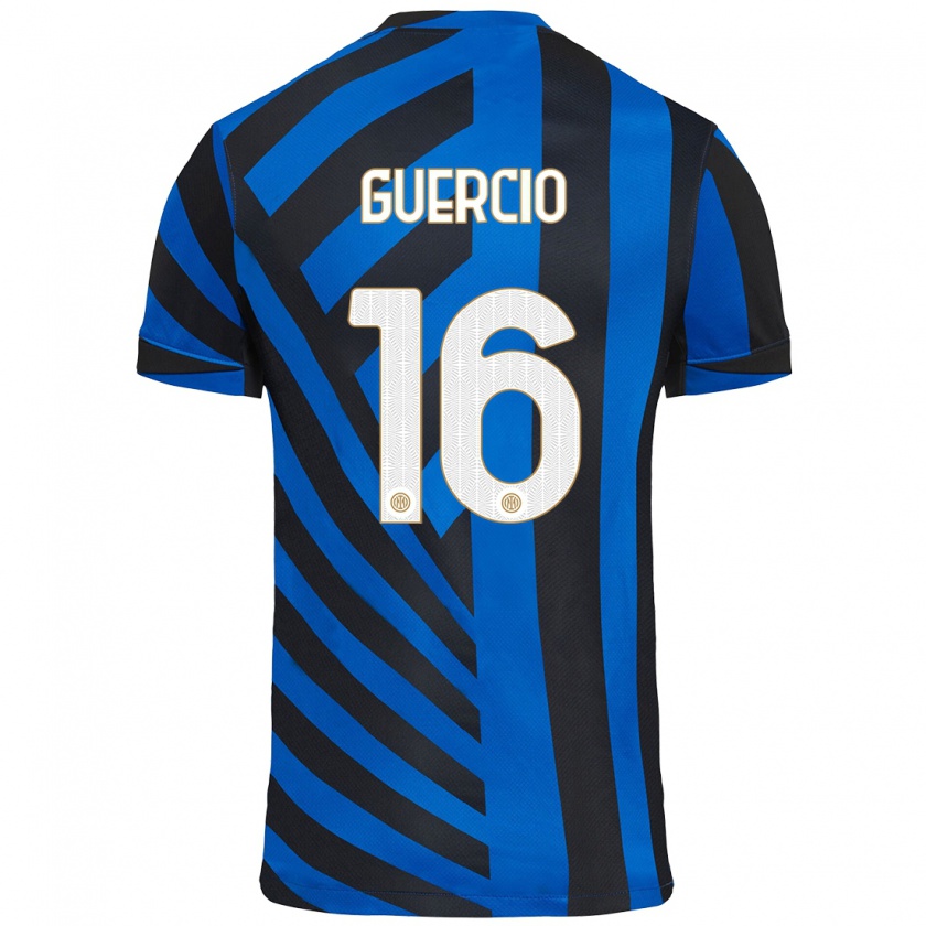 Kandiny Hombre Camiseta Tommaso Guercio #16 Azul Negro 1ª Equipación 2024/25 La Camisa México