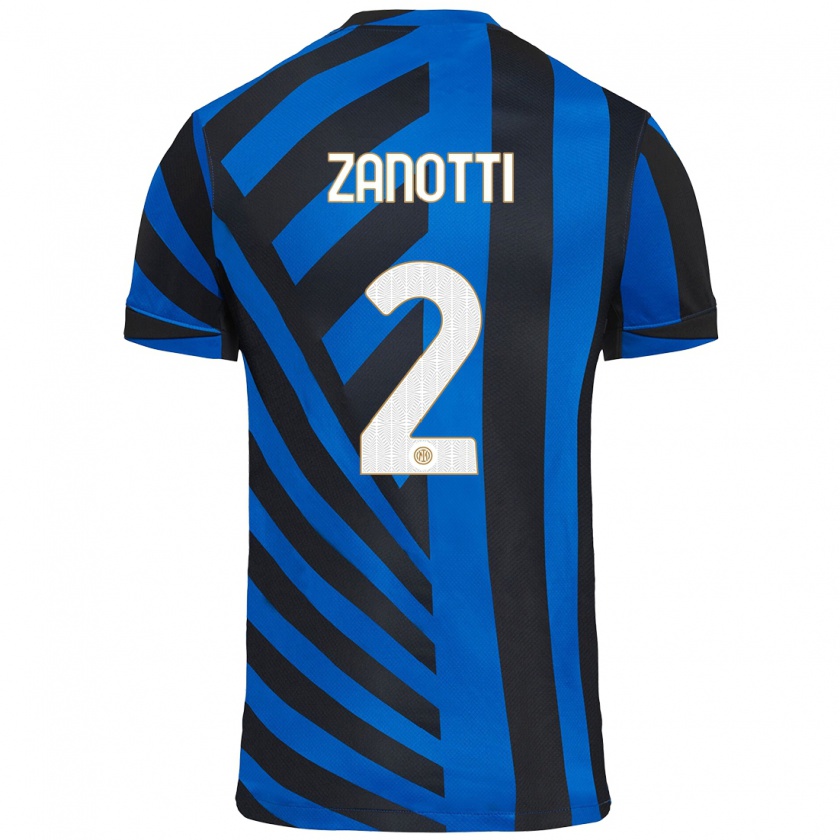 Kandiny Hombre Camiseta Mattia Zanotti #2 Azul Negro 1ª Equipación 2024/25 La Camisa México