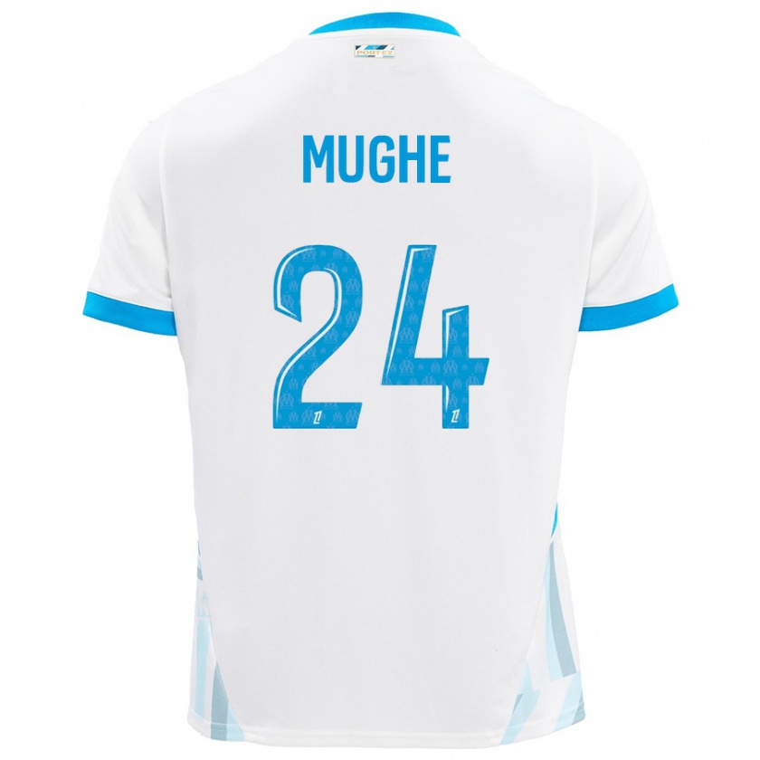 Kandiny Heren François Mughe #24 Wit Hemelsblauw Thuisshirt Thuistenue 2024/25 T-Shirt