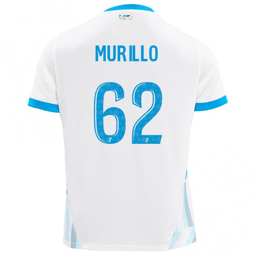 Kandiny Heren Amir Murillo #62 Wit Hemelsblauw Thuisshirt Thuistenue 2024/25 T-Shirt