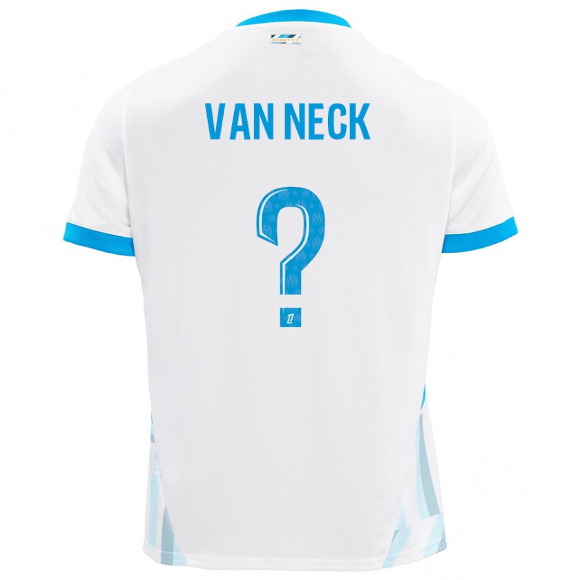 Kandiny Heren Jelle Van Neck #0 Wit Hemelsblauw Thuisshirt Thuistenue 2024/25 T-Shirt