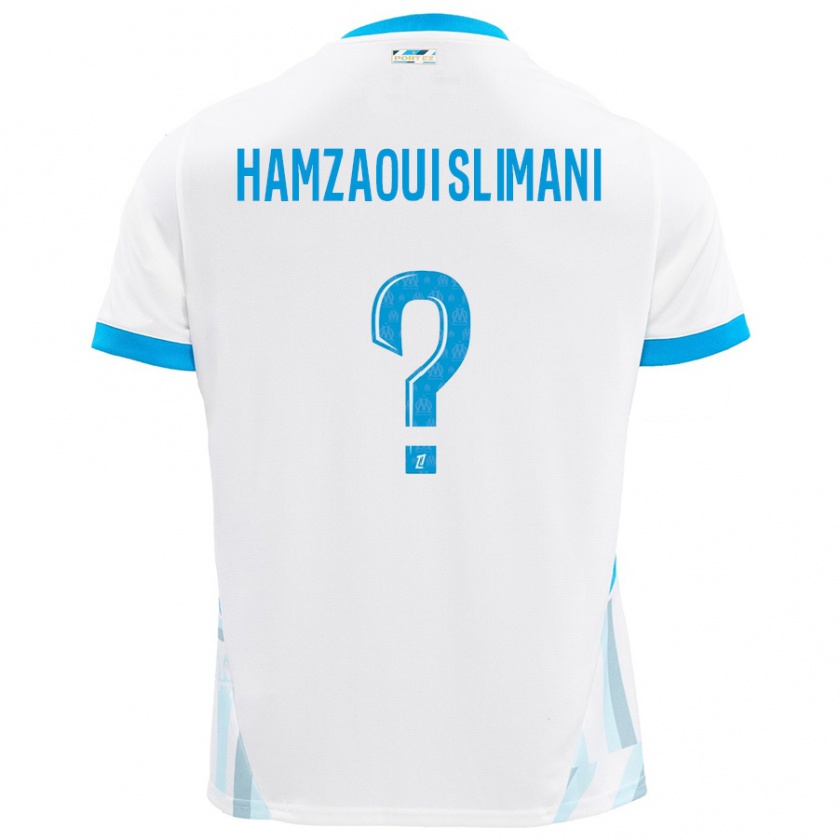 Kandiny Heren Hilan Hamzaoui Slimani #0 Wit Hemelsblauw Thuisshirt Thuistenue 2024/25 T-Shirt