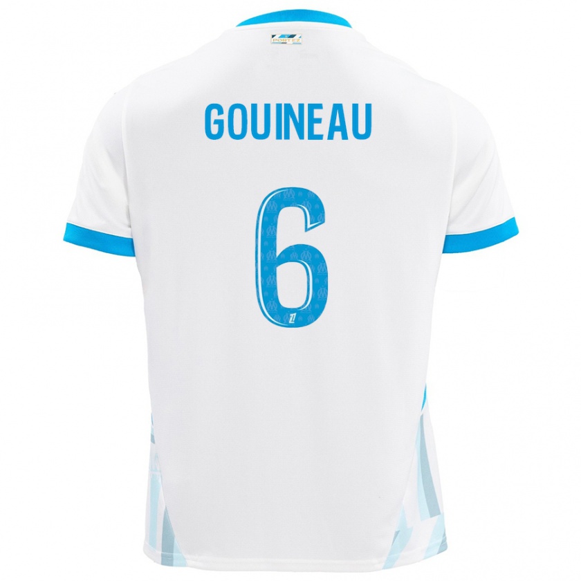 Kandiny Heren Coline Gouineau #6 Wit Hemelsblauw Thuisshirt Thuistenue 2024/25 T-Shirt België