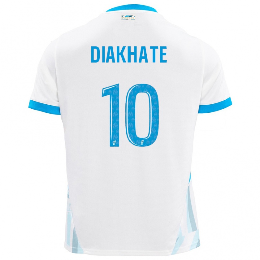 Kandiny Heren Ndeye Awa Diakhaté #10 Wit Hemelsblauw Thuisshirt Thuistenue 2024/25 T-Shirt België