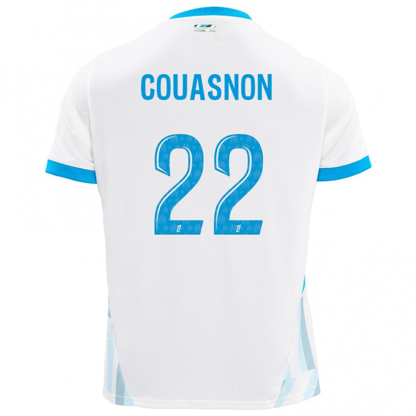 Kandiny Heren Roxane Couasnon #22 Wit Hemelsblauw Thuisshirt Thuistenue 2024/25 T-Shirt