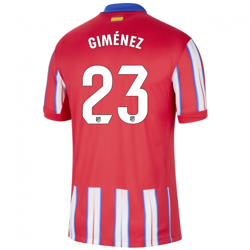 Kandiny Heren Carlos Giménez #23 Rood Wit Blauw Thuisshirt Thuistenue 2024/25 T-Shirt